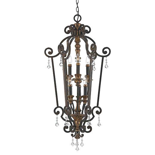 QZ-MARQUETTE6-B MARQUETTE bronze with antique gold /// подвесной E14 6х60  х  QZ-MARQUETTE6-B