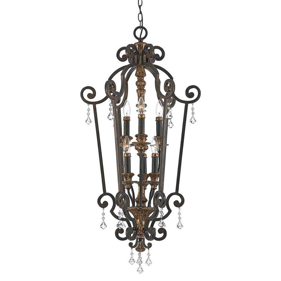 QZ-MARQUETTE6-B MARQUETTE bronze with antique gold /// подвесной E14 6х60  х   