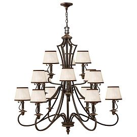 HK-PLYMOUTH15 PLYMOUTH Olde Bronze/Beige Organza // подвесной E14 15х40  х  HK-PLYMOUTH15