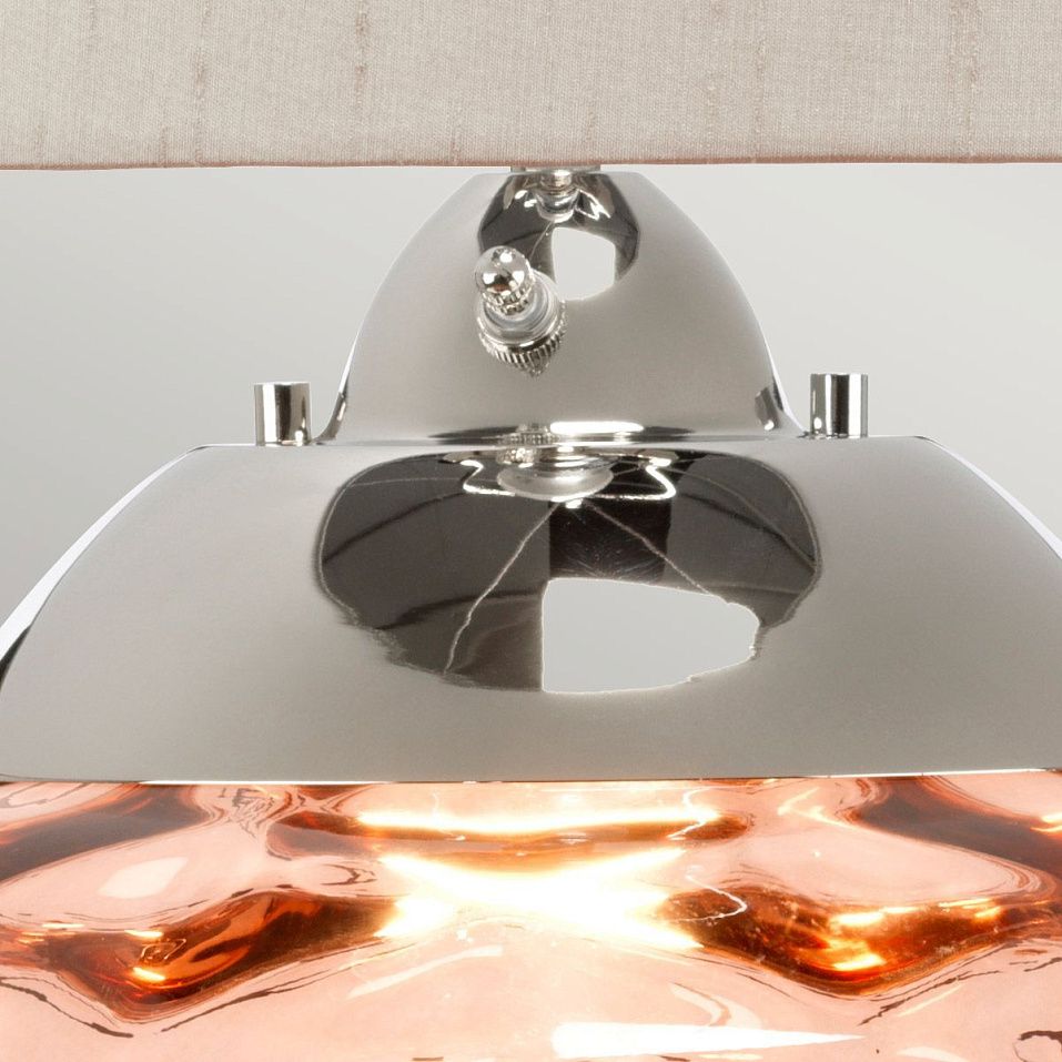 QN-SAMARA-TL-SAL SAMARA Polished Nickel/Salmon/Scallop (taupe) // настольный E27 2х60 GU10LED 1х7   