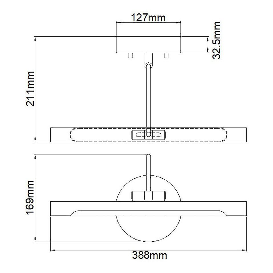 ALTON-PL-S-BLK ALTON matt black///белый подсветка для картин LED 1х6.6  х   