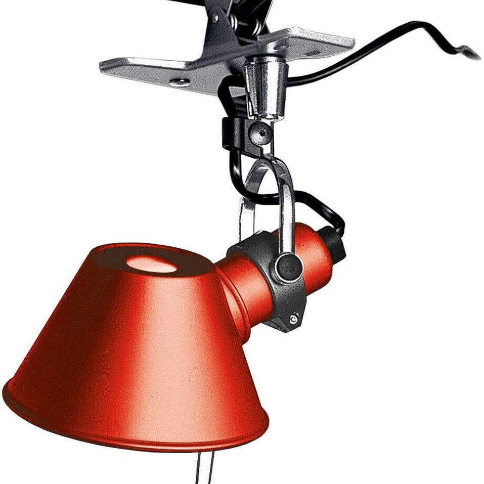 A010810 TOLOMEO micro pinza grey/red// переносной E14 1х60  х   