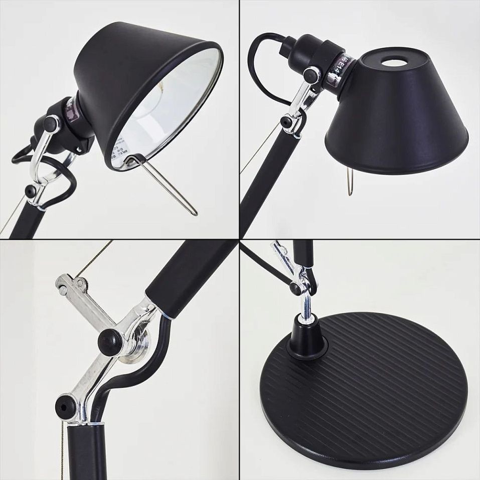 A011830 TOLOMEO micro Black/Back// настольный E14 LED 1х6  х   