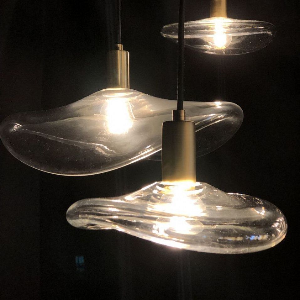 BERET 200 mm BERET сатинированная латунь/прозрачное// подвесной E14 LED 1х6  х   
