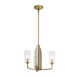QN-KIMROSE3-BNB KIMROSE Brushed Natural Brass/Clear// подвесной E14 3х40  х  QN-KIMROSE3-BNB