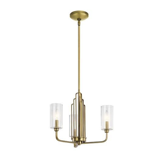 QN-KIMROSE3-BNB KIMROSE Brushed Natural Brass/Clear// подвесной E14 3х40  х  QN-KIMROSE3-BNB