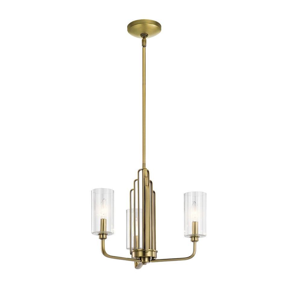 QN-KIMROSE3-BNB KIMROSE Brushed Natural Brass/Clear// подвесной E14 3х40  х   
