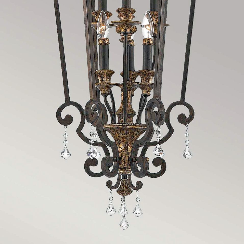 QZ-MARQUETTE6-B MARQUETTE bronze with antique gold /// подвесной E14 6х60  х   
