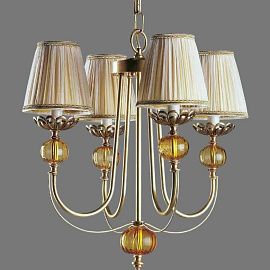 L 846 P  antique gold-amber/ivory// подвесной E14 4х40  х  L 846 P