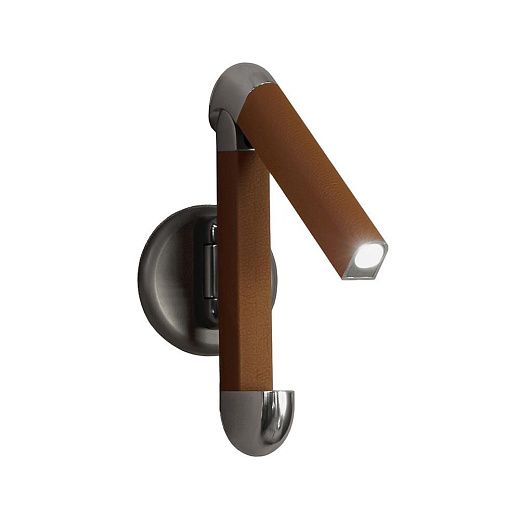 ACAM.006302 PICCHIO Polished aluminium frame / cognac leather///прозрачный настенный LED 1х3  х  ACAM.006302