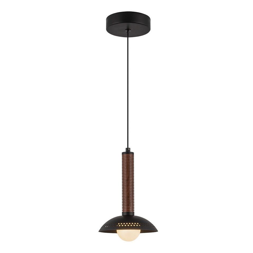 ALM-ARDEN-LED-MP-MB ARDEN Matte Black, Walnut Wood Veneer /Matte Black//matt opal подвесной  1х6.5     