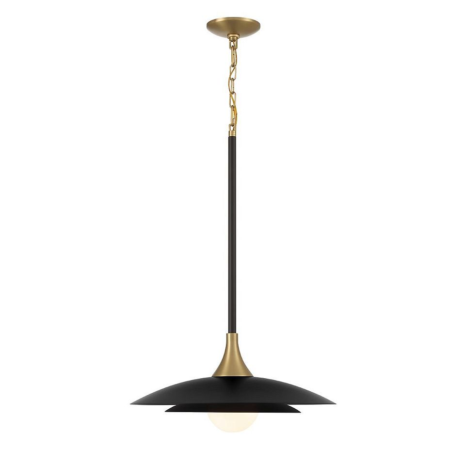 QN-WELSH-P-BK WELSH Matte Black/Brushed Gold/Matte Black//белый подвесной LED 1х15  х   