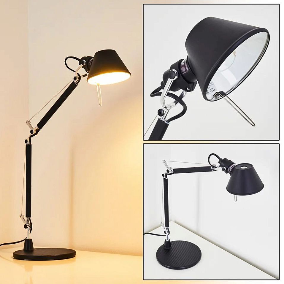 A011830 TOLOMEO micro Black/Back// настольный E14 LED 1х6  х   