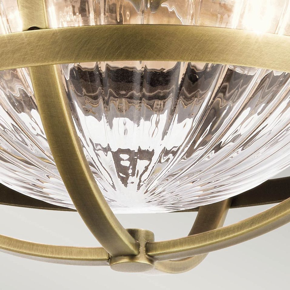 QN-TOLLIS-F-NBR TOLLIS Natural Brass & White /Clear Ribbed// потолочный E27 2х40  х   