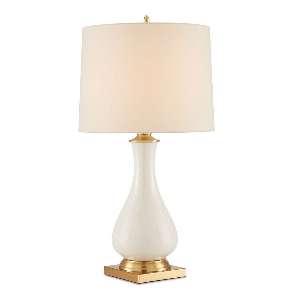 QNC-LYNTON-TL LYNTON Cream Crackle / Brass/White// настольный E27 х100  х   