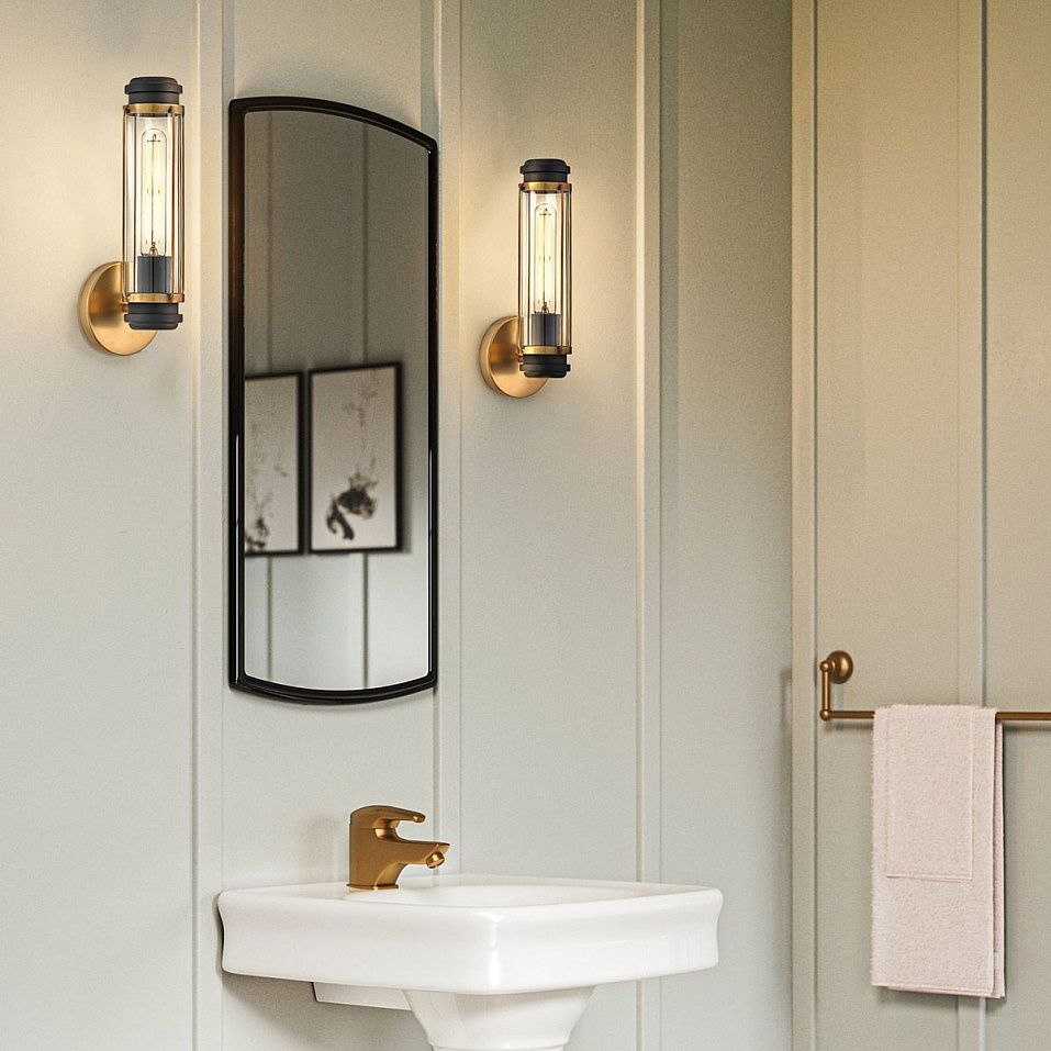 HK-MASTHEAD1-HBBK MASTHEAD Heritage Brass & Black /Clear// настенный E27 1х40  х   