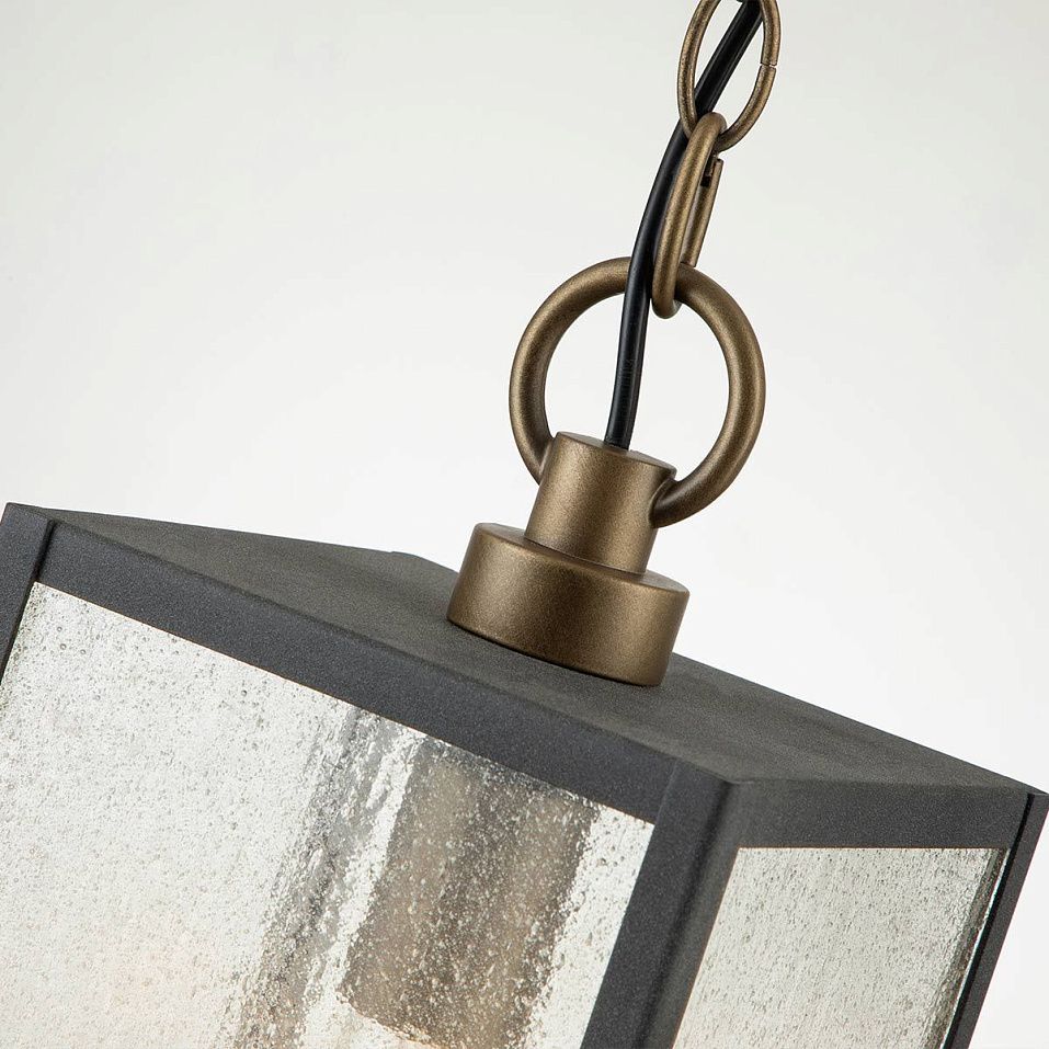 QN-LAHDEN8-M-WZC LAHDEN Weathered Zinc/Brass/Clear Seeded// подвесной E27 1х60  х   