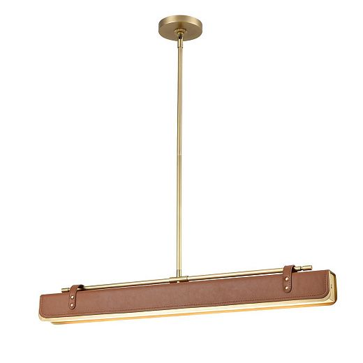 QN-VALISE-LP80-VBS-CL VALISE Vintage Brass/Cognac Leather ///Frosted подвесной LED 1х30  х  QN-VALISE-LP80-VBS-CL