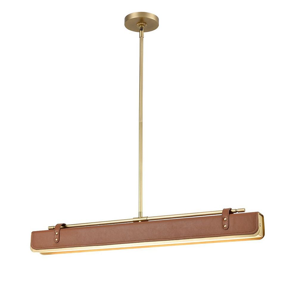 QN-VALISE-LP80-VBS-CL VALISE Vintage Brass/Cognac Leather ///Frosted подвесной LED 1х30  х   