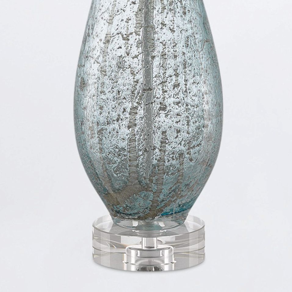 QNC-OPTIMIST-TL-BLUE OPTIMIST Pale Blue Speckle / Nickel/Natural// настольный E27 1х100  х   