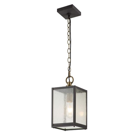 QN-LAHDEN8-M-WZC LAHDEN Weathered Zinc/Brass/Clear Seeded// подвесной E27 1х60  х  QN-LAHDEN8-M-WZC