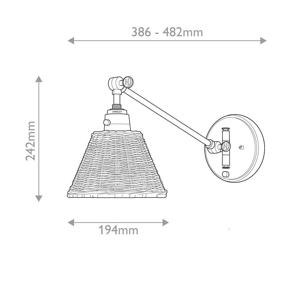 HK-ARTI-1W-HB-NR ARTI Heritage Brass/Natural // настенный E27 1х60  х   