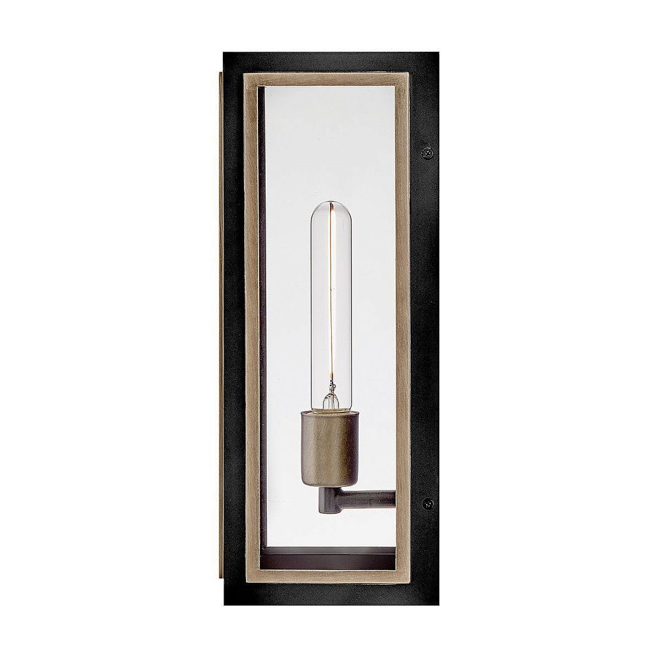 QN-SHAW-1M-BK SHAW Black / Burnished Bronze  /Clear// настенный E27 1х40  х   