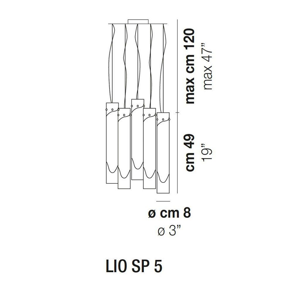 LIO SP5 BC/CR NI  nickel satin/clear/white// подвесной E27 5х100  х   