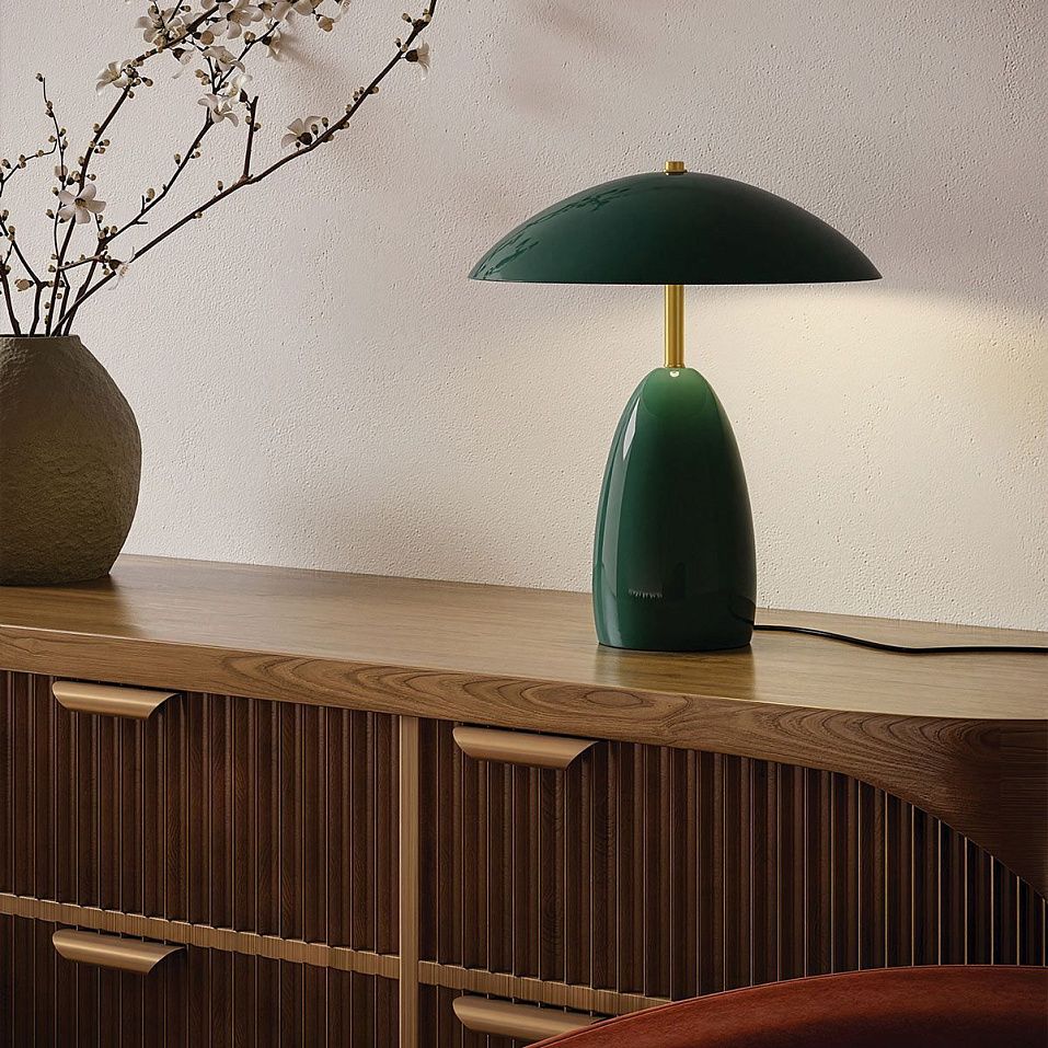 ALM-POPPY-TL-M-PG POPPY Pine Green/Brass/Pine Green //matt настольный  1х11.5  х   