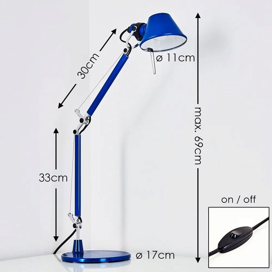 A011850 TOLOMEO micro Blue/Blue// настольный E14 LED 1х6  х   