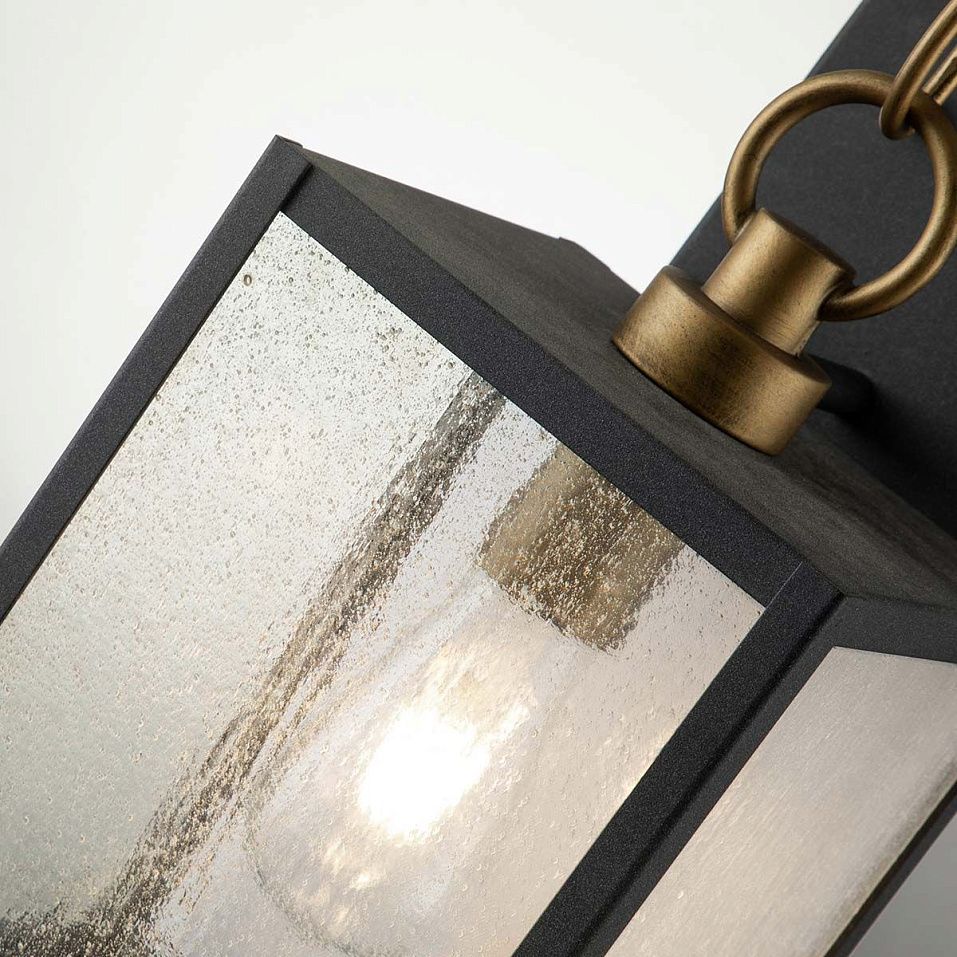 QN-LAHDEN2-M-WZC LAHDEN Weathered Zinc/Brass/ Clear Seeded// настенный E27 1х60  х   
