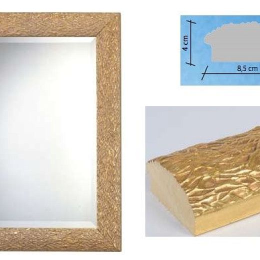 355RMO468/355 rett 48x68/64x84 Зеркало, gold foil, дерево/стекло, 64х84х4 см  355RMO468/355 rett 48x68/64x84