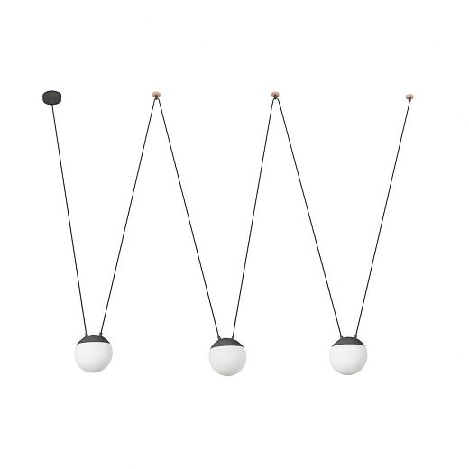28210-3L MINE Dark Grey/White opal// подвесной E27 LED 3х15  х  28210-3L