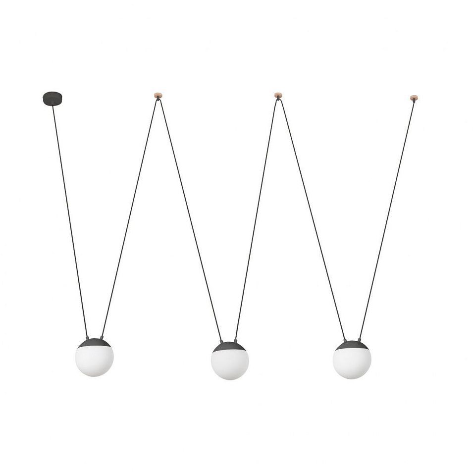 28210-3L MINE Dark Grey/White opal// подвесной E27 LED 3х15  х   