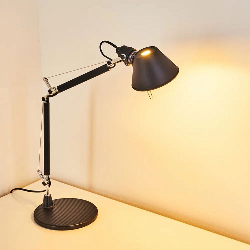 A011830 TOLOMEO micro Black/Back// настольный E14 LED 1х6  х   