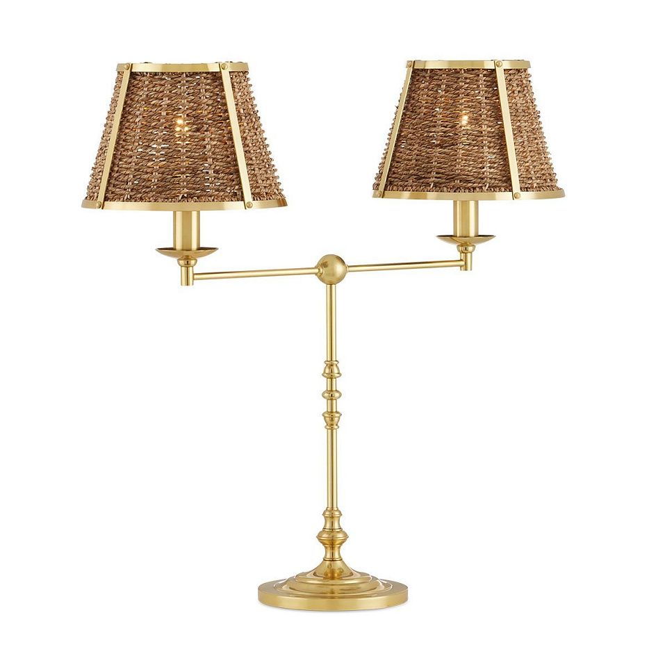 QNC-DEAUVILLE-TL2  DEAUVILLE Polished Brass /natural// настольный E14 2х40  х   