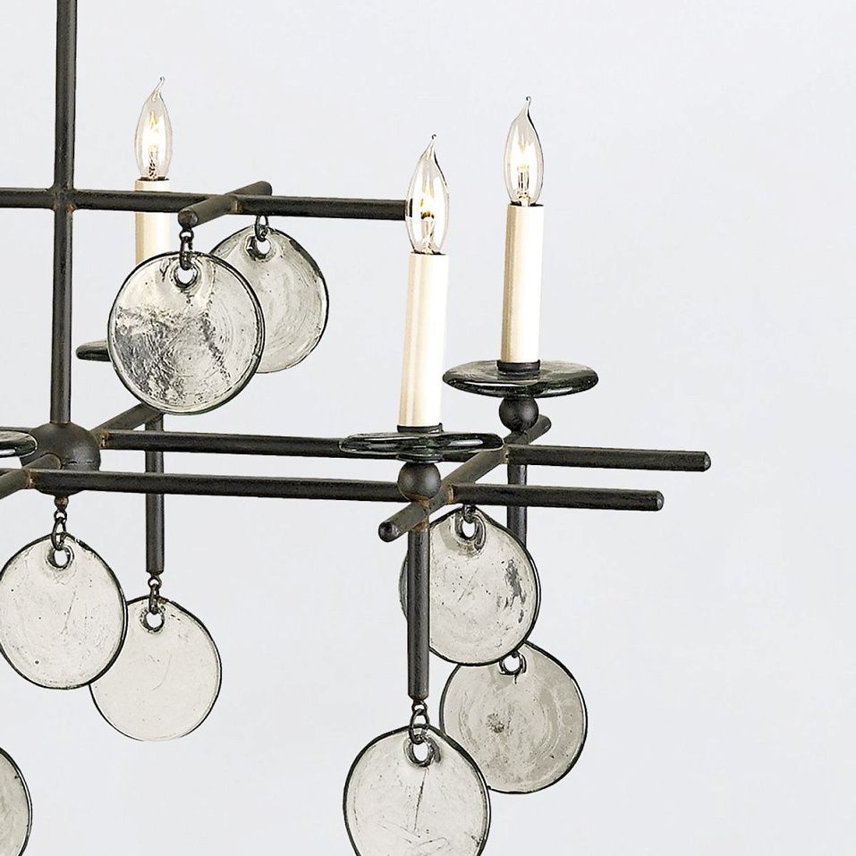 QNC-SETHOS-8LP-ABK SETHOS Old Iron/Recycled Glass/// подвесной E14 8х60  х   