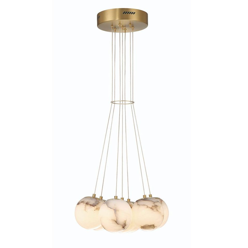 QN-KEPLER-7P-BG KEPLER Brushed Gold/White// подвесной LED 7х7  х   