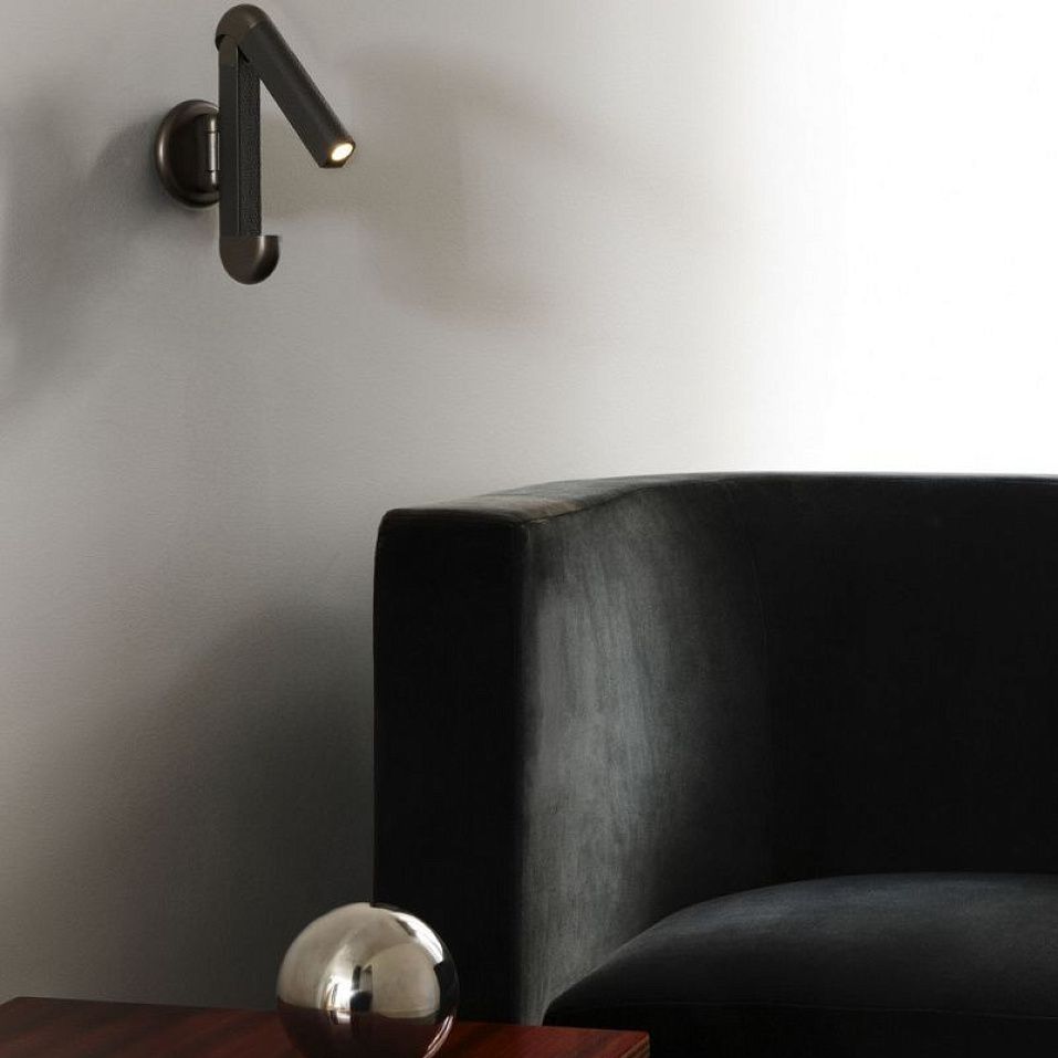 ACAM.006306 PICCHIO Brushed bronze frame  /coffee leather// настенный LED 1х3  х   