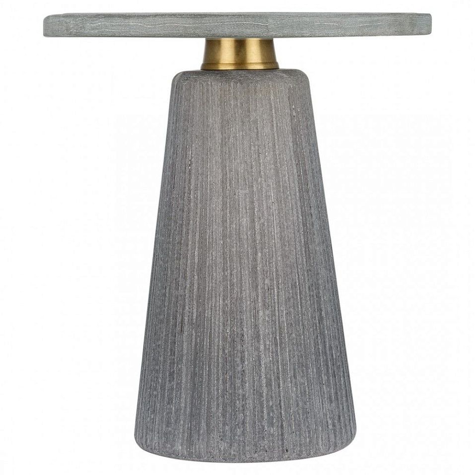 INF-L103 L Столик кофейный, СИНАЙ, серый/латунь, стекло, 60х65х60 см   