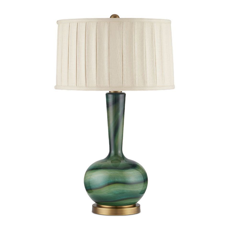 QNC-LAMARTINE-TL LAMARTINE Green /Antique Brass/Beige// настольный E27 1х60  х   