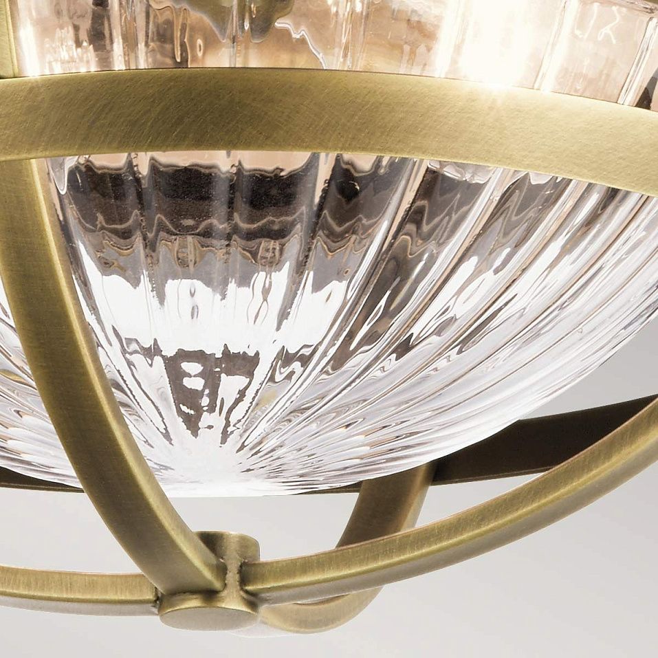 QN-TOLLIS-F-NBR TOLLIS Natural Brass & White /Clear Ribbed// потолочный E27 2х40  х   