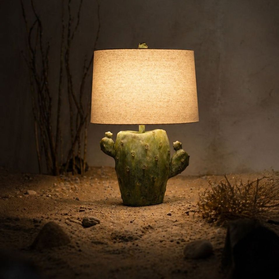QNC-CACTUS-TL CACTUS Antiqued Green/natural// настольный E27 1х100  х   
