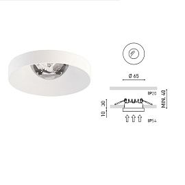 A3140011WT PUCK RECESSED S white///transparent встраиваемый LED 1х5  х  A3140011WT