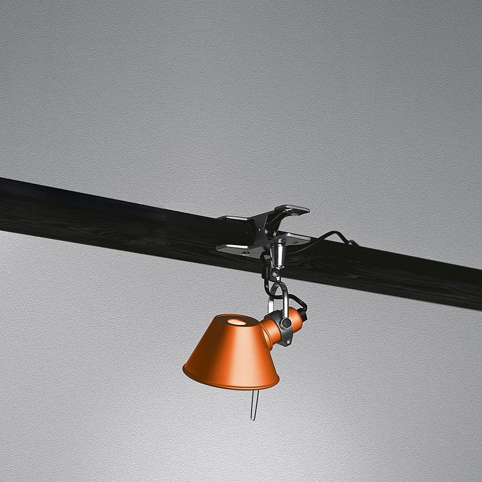 A010860 TOLOMEO micro pinza orange/orange// переносной E14 1х60  х   