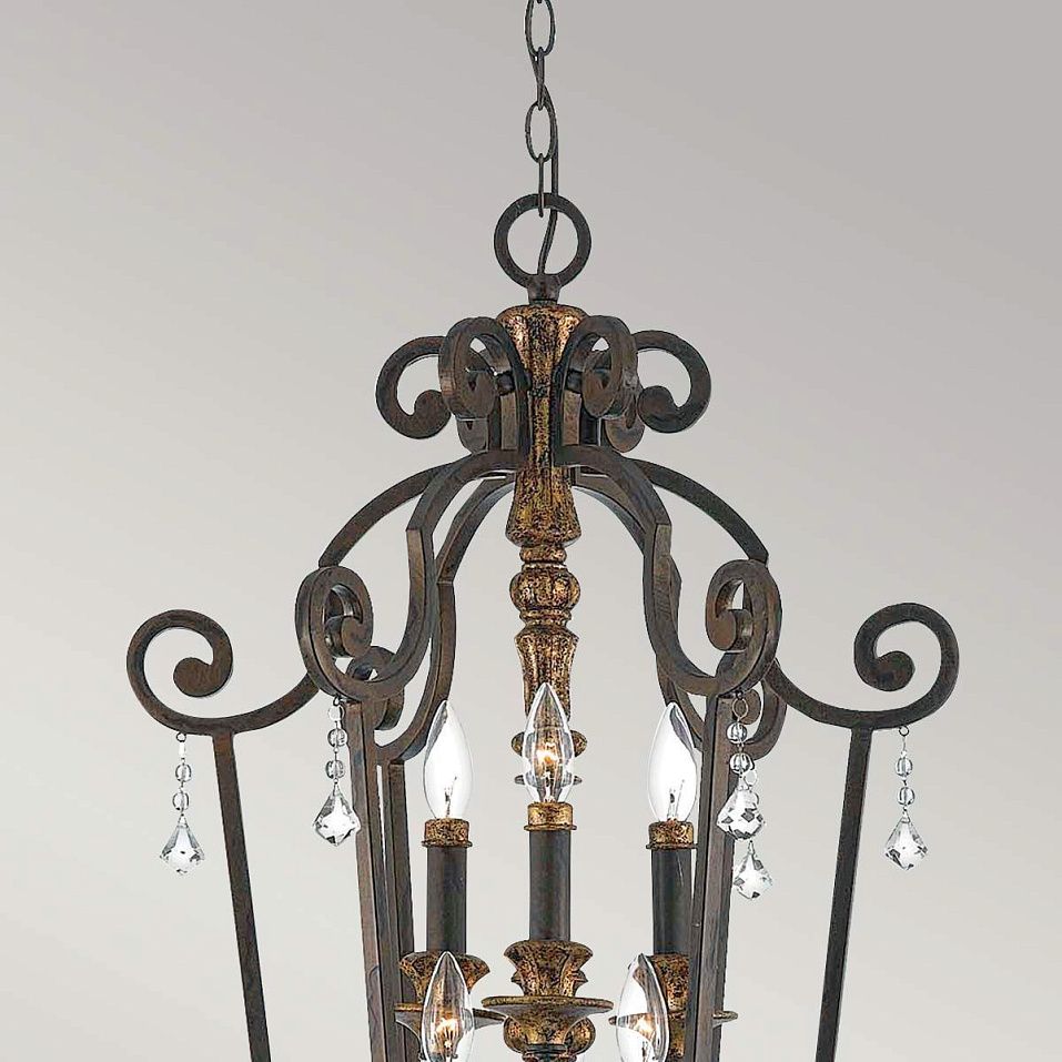 QZ-MARQUETTE6-B MARQUETTE bronze with antique gold /// подвесной E14 6х60  х   
