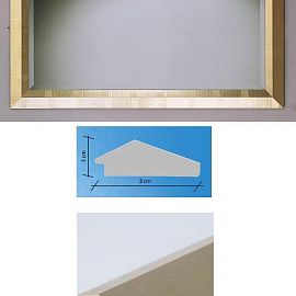 206RMO535/206 rett 55x105/70x121 Зеркало, gold foil, дерево/стекло, 121х70х3 см  206RMO535/206 rett 55x105/70x121