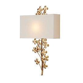 QNC-CLOVERFIELD-2WB-CGL CLOVERFIELD Contemporary Gold Leaf/Natural// настенный E27 2х40  х  QNC-CLOVERFIELD-2WB-CGL